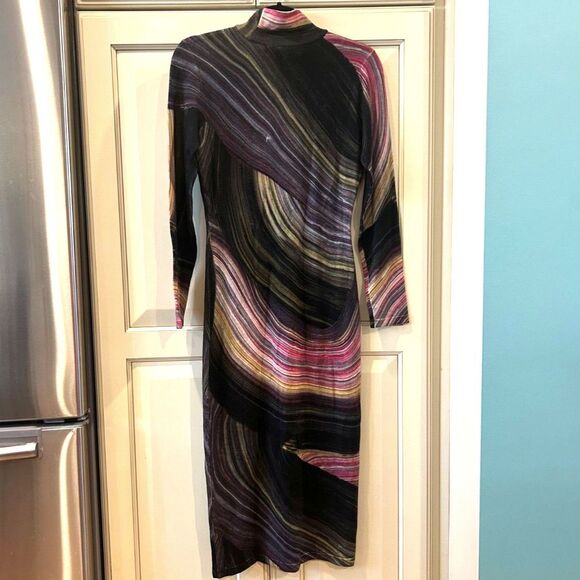 Vintage Diane von Furstenberg Abstract Print Merino Wool Dress - Size Small - Picture 4 of 11